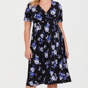 Torrid Blue Black Floral Dress Size 3